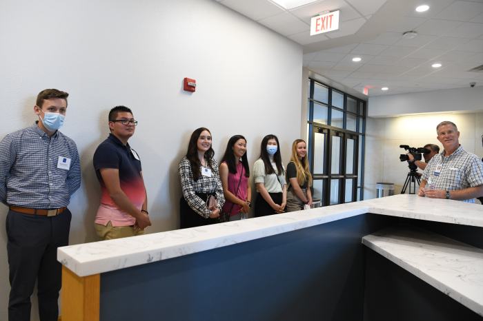 Students at an open house at Baylor College of Medicine's Temple regional campus.